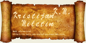 Kristijan Miletin vizit kartica
